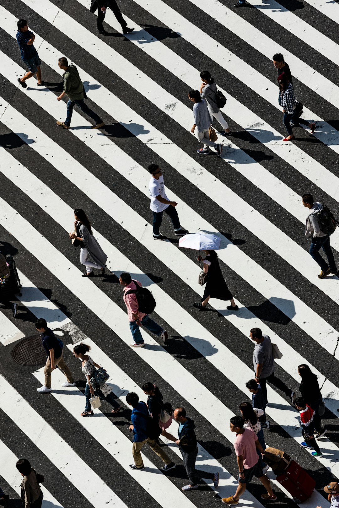Cross by Walkathon Virtual peoples walking on pedestrian lane