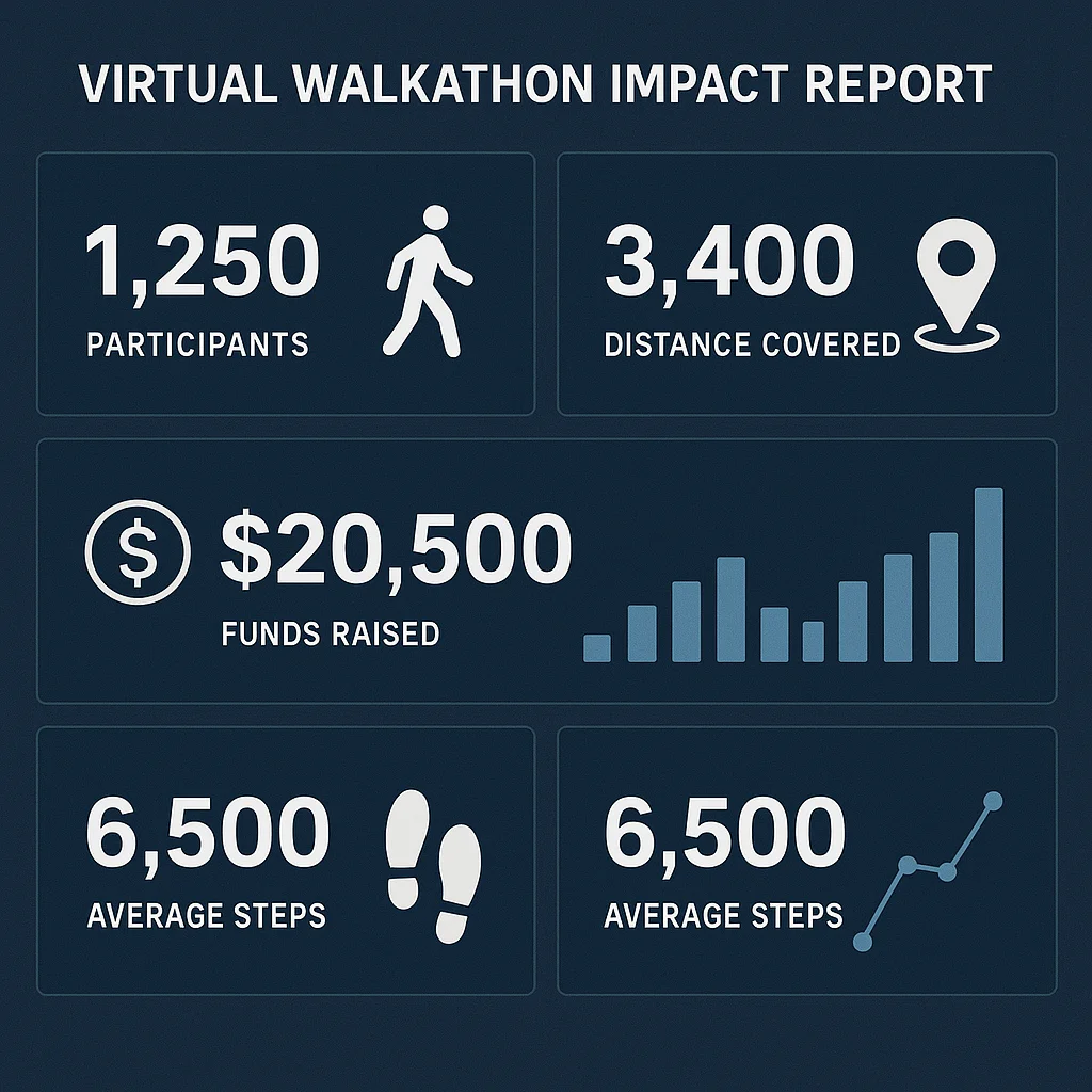 Walkathon Numbers ๐ 15 Metrics for Virtual Walkathon Impact Reporting (2026) - Walkathon ...